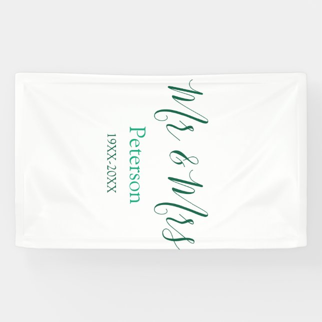 Lona Mr & Mrs last name married year wedding engagement (Horizontal)