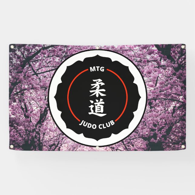 Lona MTG Judo Club - Banner de flores de cerezo (Horizontal)