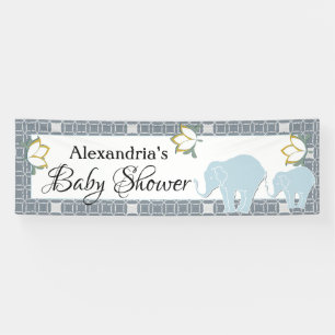 Lona Muchacho azul Baby Shower del elefante