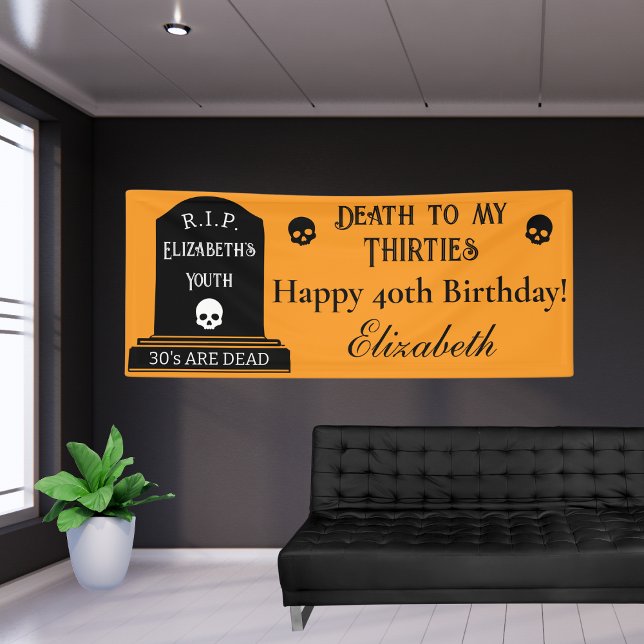 Lona Muerte Moderna a Mis 30 Años Fiesta de Cumpleaños  (Subido por el creador)