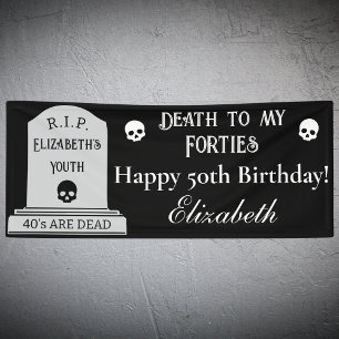 Lona Muerte Moderna a Mis 40 Años Fiesta de Cumpleaños