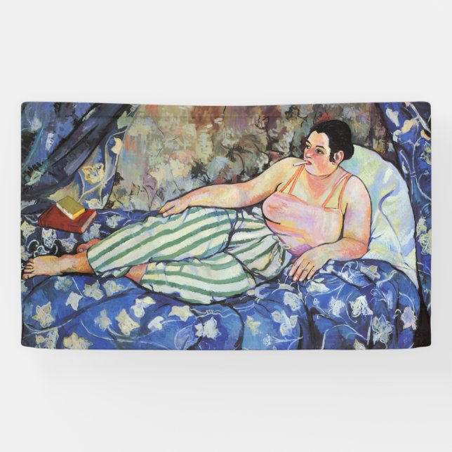 Lona Mujer en la habitación azul (por Suzanne Valadon) (Horizontal)