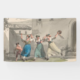 Lona Mujeres luchando en Roma, Italia (Escena histórica