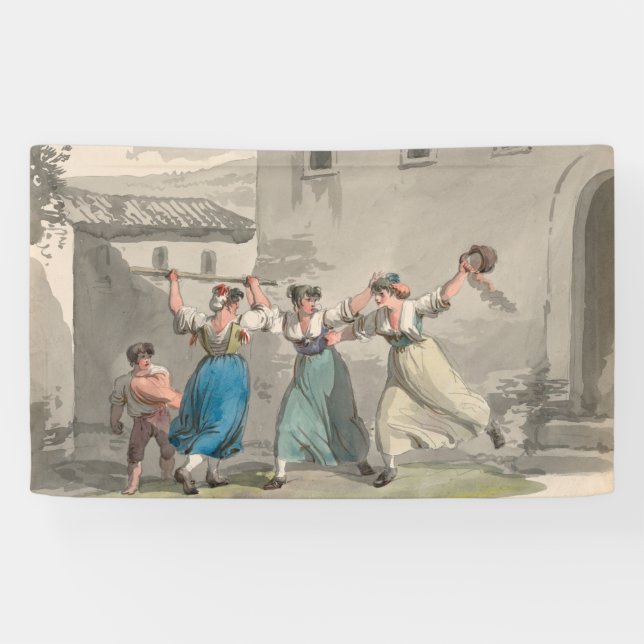 Lona Mujeres luchando en Roma, Italia (Escena histórica (Horizontal)