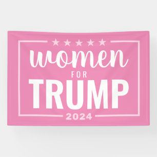 Lona Mujeres para Trump - diseño rosa 2024