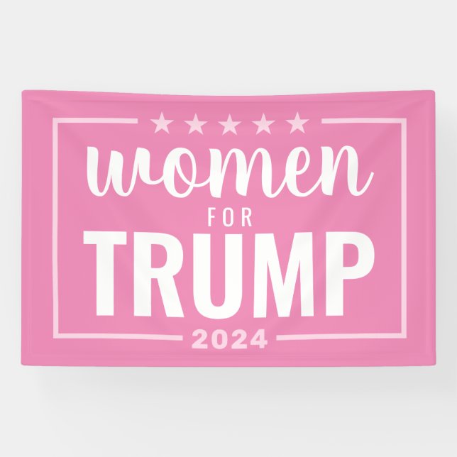 Lona Mujeres para Trump - diseño rosa 2024 (Horizontal)