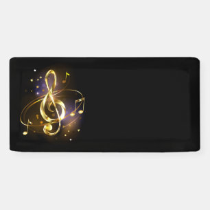Lona Música de Clef de Triplete de Oro