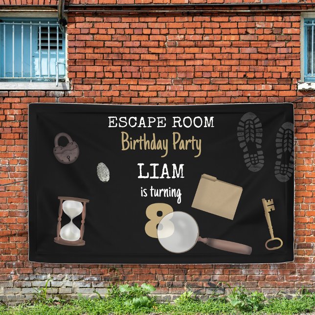 Lona Mystery Kids Secret Agent Spy Detective Cumpleaños (Mystery Kids Secret Agent Spy Detective Birthday Banner)