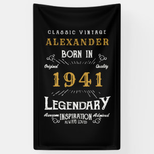 Lona Nacido en 1941, 80º cumpleaños personalizado, negr