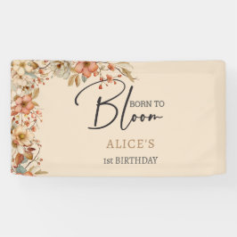 Lona Nacido para florecer flores de boho silvestre niño