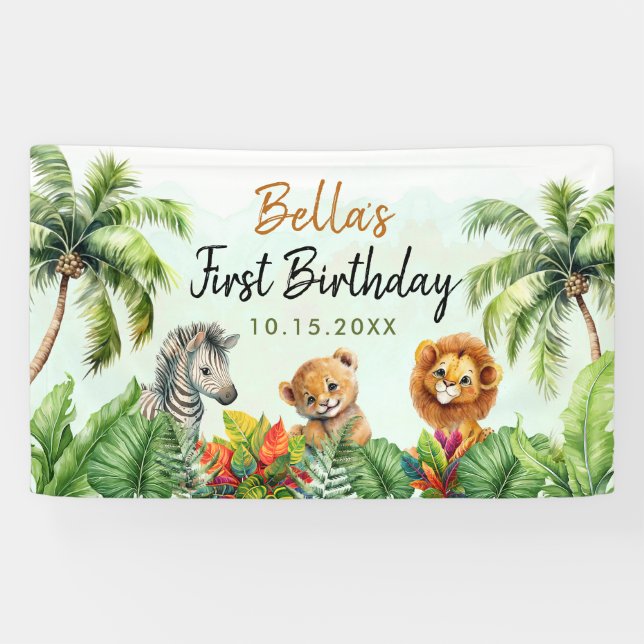 Lona Nacimiento de animales de Safari de la Selva Tropi (Horizontal)