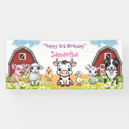 Lona Nacimiento Granja Animal Red Barn y Fiesta Daisies