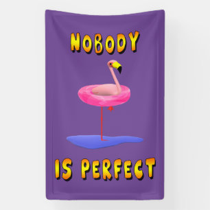 Lona Nadie es perfecto - flamingo con anillo de natació