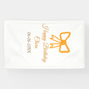 Lona Naranja amarillo arco acuarela retro feliz cumplea