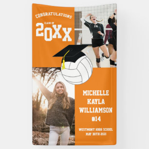 Lona Naranja de graduación de voleibol