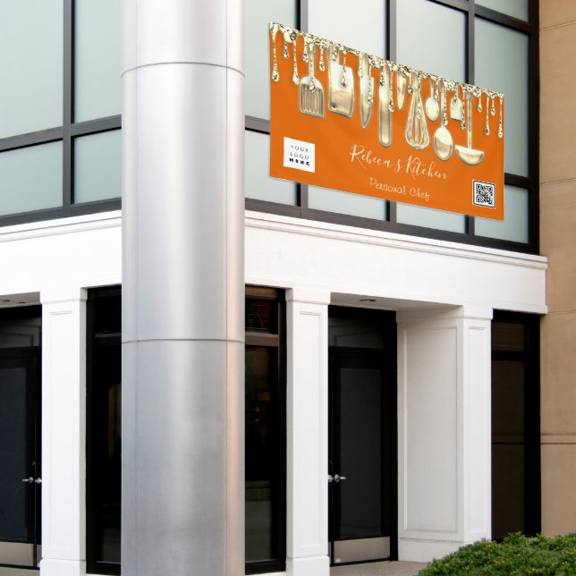 Lona Naranja del logotipo de la Cocina de Cocina Person (Edificio exterior)