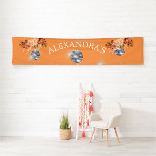 Lona Naranja floral Disco Ball