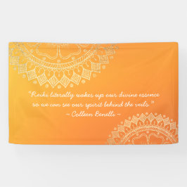 Lona Naranja Gold Mandala, profesora de meditación de y