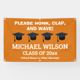 Lona Naranja Graduación Felicitaciones Fiesta Graduado