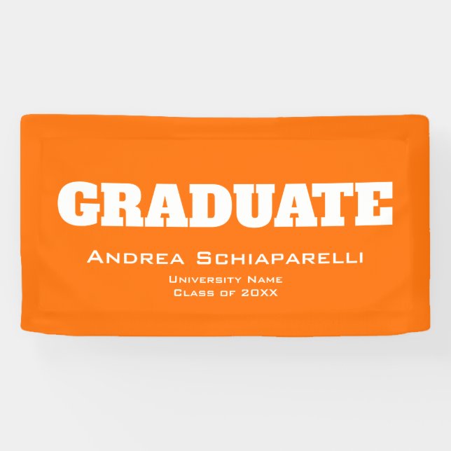Lona Naranja personalizado de graduación moderna en int (Horizontal)
