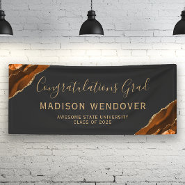 Lona Naranja quemado Agate Dark Felicitaciones Graduaci