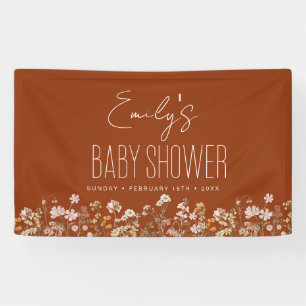 Lona Naranja quemado Wildflower Boho Baby Shower