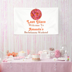 Lona Naranja Rosa Groovy Última discoteca Bienvenida a