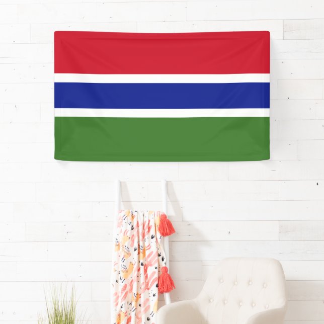 Lona National Flag of Gambia - Rectangular Event Banner (In situ)