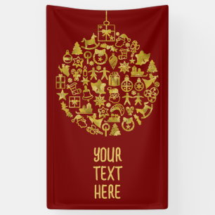 Lona Navidad - Bolas de árbol con iconos de Navidades 2