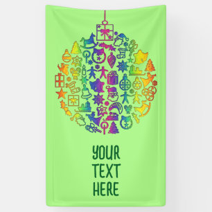 Lona Navidad - Bolas de árbol con iconos Navidades 1