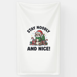 Lona Navidad de Hurón Divertida Quédate Noodly Y Amable