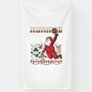 Lona Navidad Santa Claus Voleibol Muñeco de nieve Reno