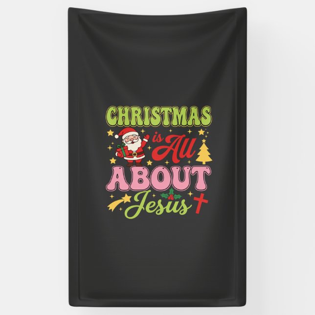Lona Navidad se trata de Jesús Retro (Vertical)