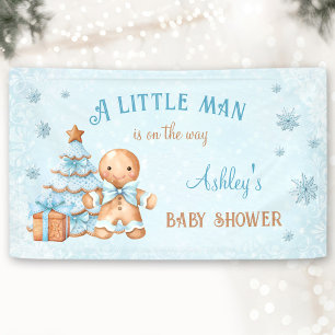 Lona Navidades azules del hombre de pan de jengibre Bab