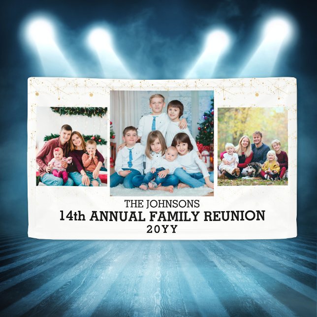 Lona Navidades Collage de fotos sindical Personalizado (Christmas Family Reunion Photo Collage Custom Banner
)