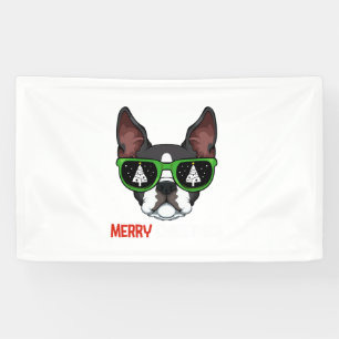 Lona Navidades de Boston Terrier Pajama Dog Gafas de so
