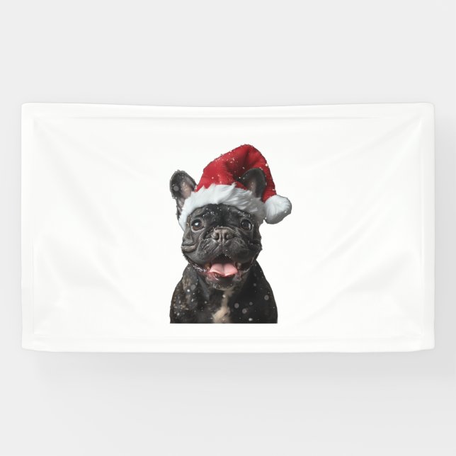 Lona Navidades de Bulldog de Francia (Horizontal)