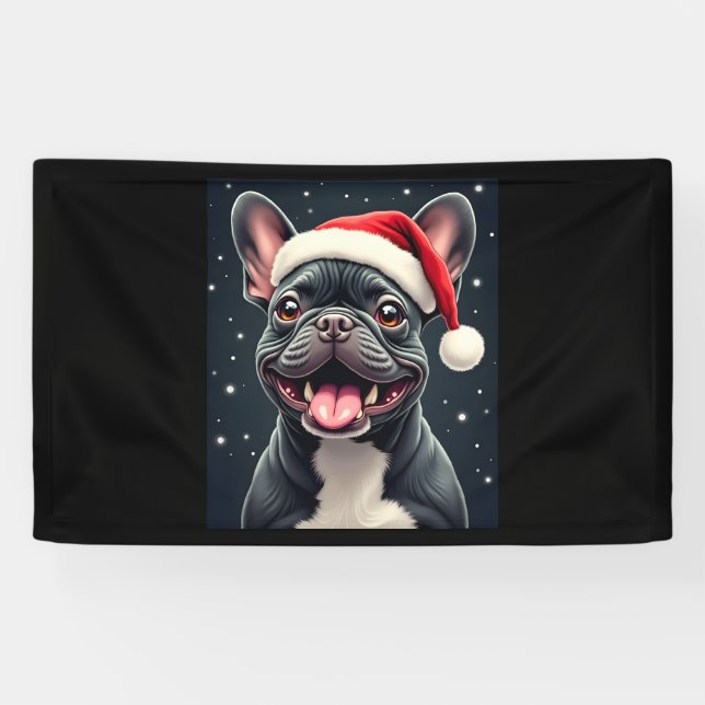 Lona Navidades de Bulldog franceses lanzan camiseta (Horizontal)