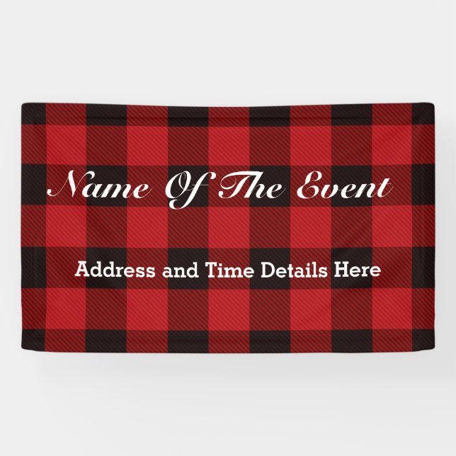 Lona navidades de cabaña aplastan leñador de búfalo roj (Horizontal)