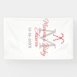 Lona Navidades de caña de caramelo para bebés monograma