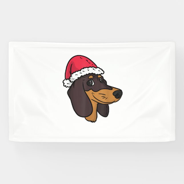 Lona Navidades de Dachshund Weiner Dog Santa (Horizontal)
