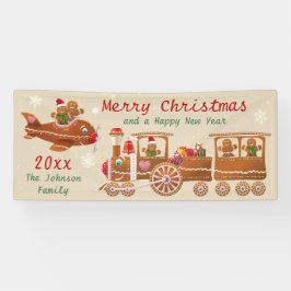 Lona Navidades De Gingerbread Personalizado De Trenes Y