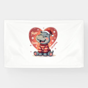 Lona Navidades de Moo-Deng Nieve Personalizado feriado