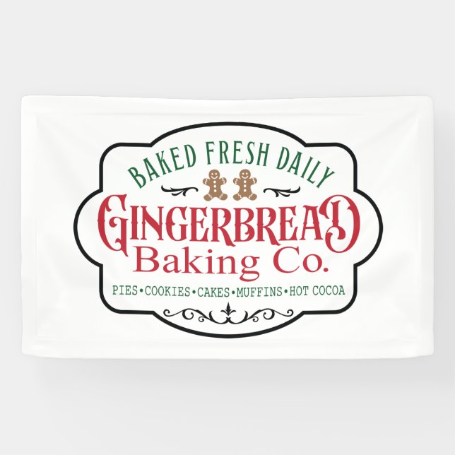Lona Navidades de North Pole Gingerbread Baking Company (Horizontal)