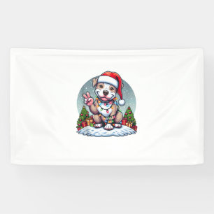 Lona Navidades de Pitbull, mano de paz divertida, ilumi