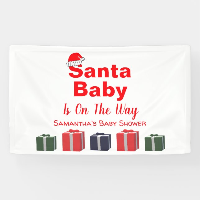 Lona Navidades de Santa Bebé Baby Shower (Horizontal)