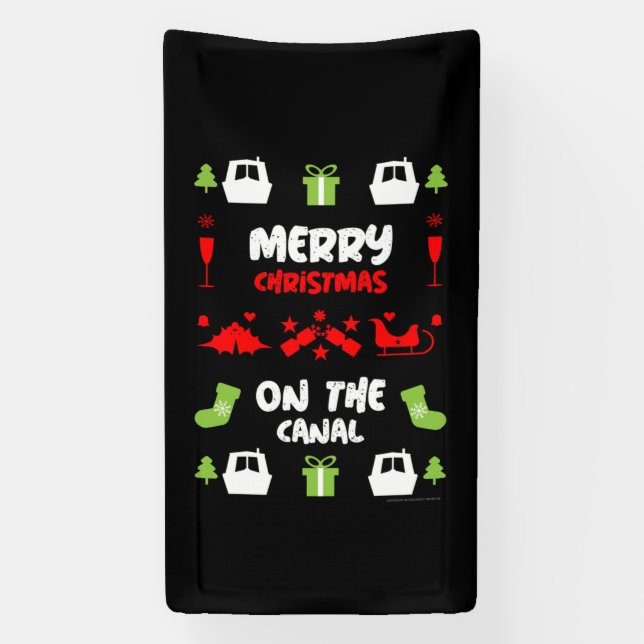 Lona Navidades del canal Xmas en lanchas estrechas (Vertical)