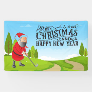 Lona Navidades del golf de Golfer Santa Claus