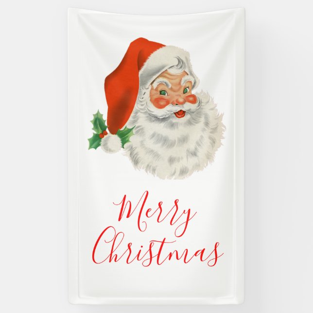 Lona Navidades del Retro Vintage Jolly Santa Claus (Vertical)