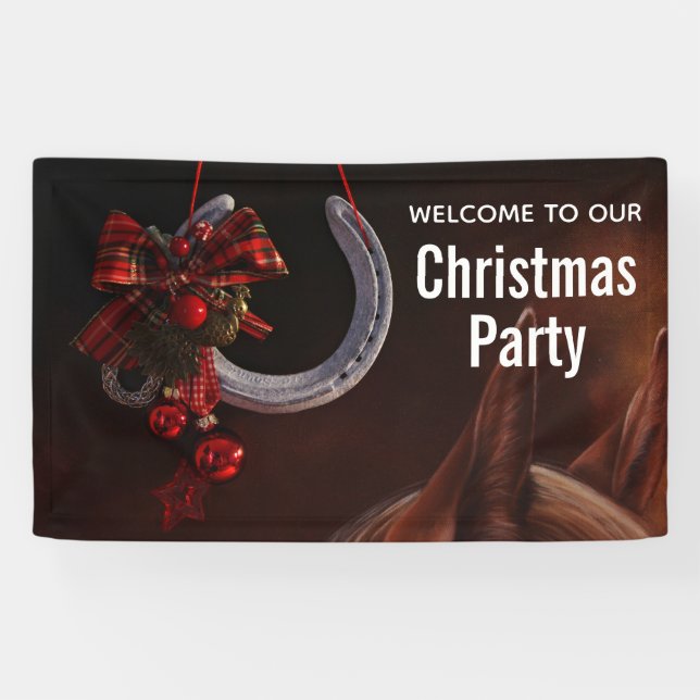 Lona Navidades ecuestres colgan a Fiesta de fotos de he (Horizontal)